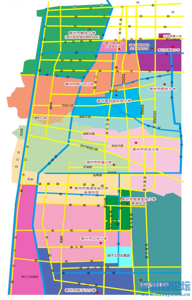 年南部区域义务教育阶段学校施教区分布图(小学).png